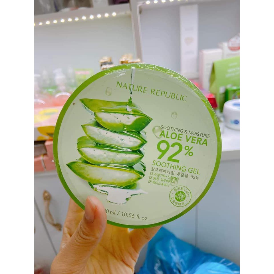 Gel Lô Hội Nature Republic Aloe Vera 92% Soothing Gel 300ml - Hoàng Thanh Cosmetics