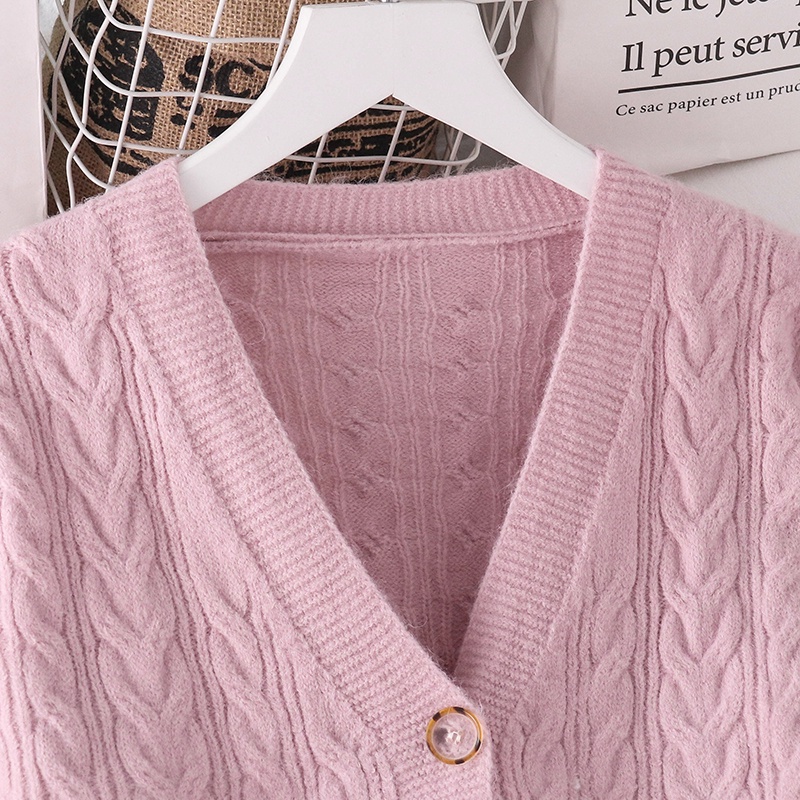 NUZIRO  Áo khoác cardigan  dệt kim tay dài cổ chữ V thời trang cho nữ