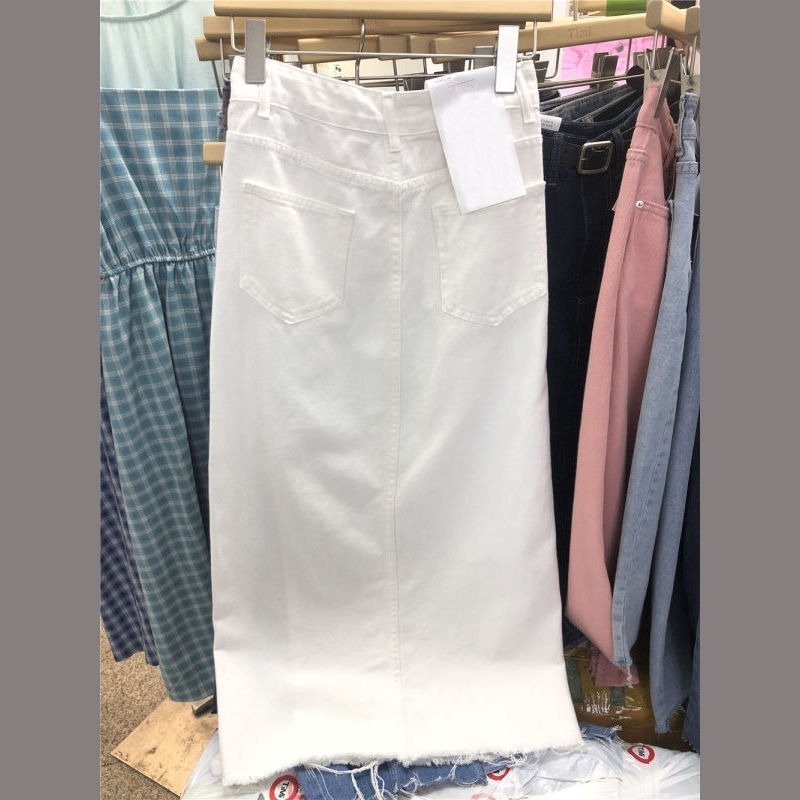 Chân váy jean Dáng Chữ A Lưng Cao Thiết Kế Mới Thời Trang Mùa Hè Cho Nữ