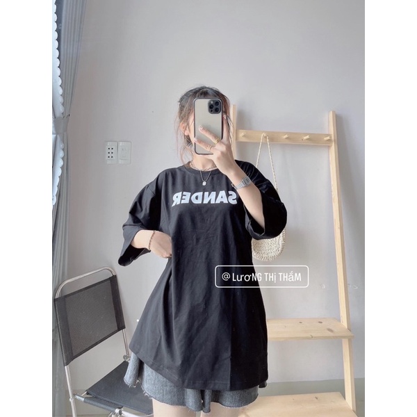 Áo thun cotton tay lỡ dáng rộng unisex - Sander
