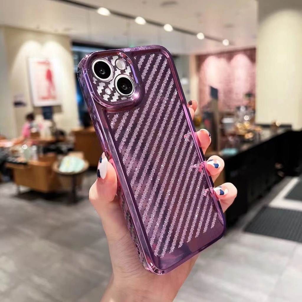 Ốp Điện Thoại TPU Sợi carbon Mạ Điện Cho iPhone 13 12 11 Pro max xs xr xsmax 7 / 8SE2020 7plus / 8plus