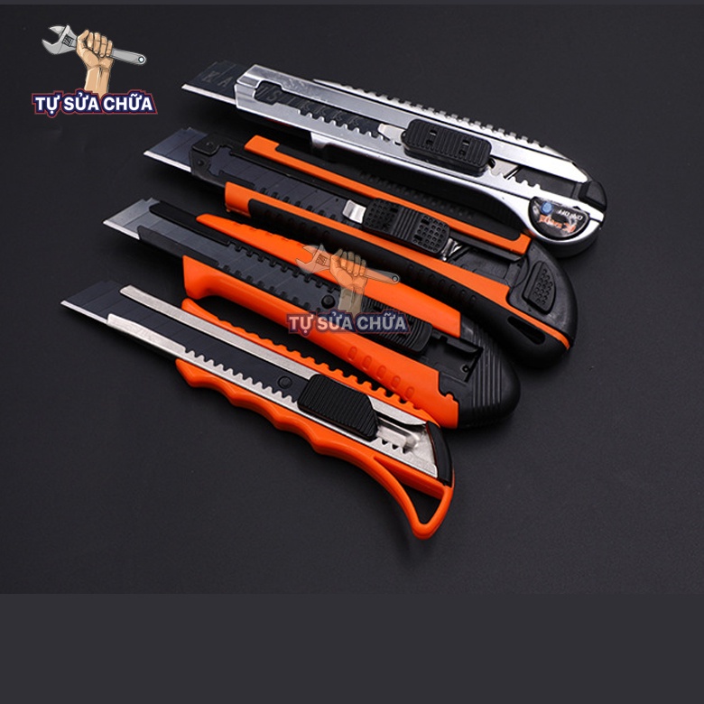 Dao rọc giấy Kapusi thép SK5 siêu sắc, cắt giấy, rọc băng dính có thể thay lưỡi dễ dàng chuyên dùng rọc cắt văn phòng
