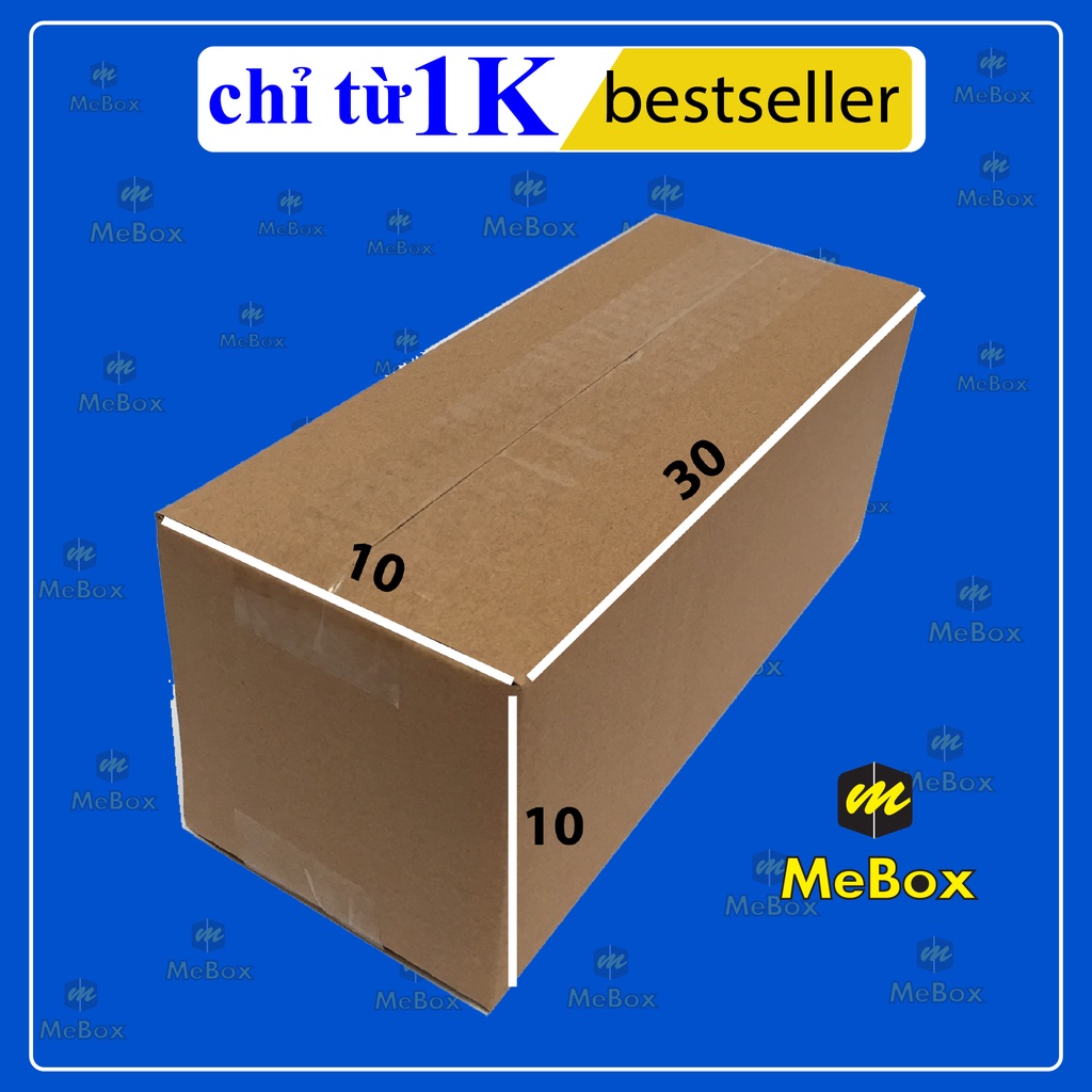 Hộp carton gói hàng 30x10x10 trơn dán đẹp, giao nhanh