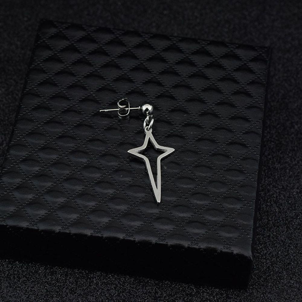 Bông Tai Bằng Thép Không Gỉ Hình Thánh Giá Phong Cách Hiphop Thời Trang