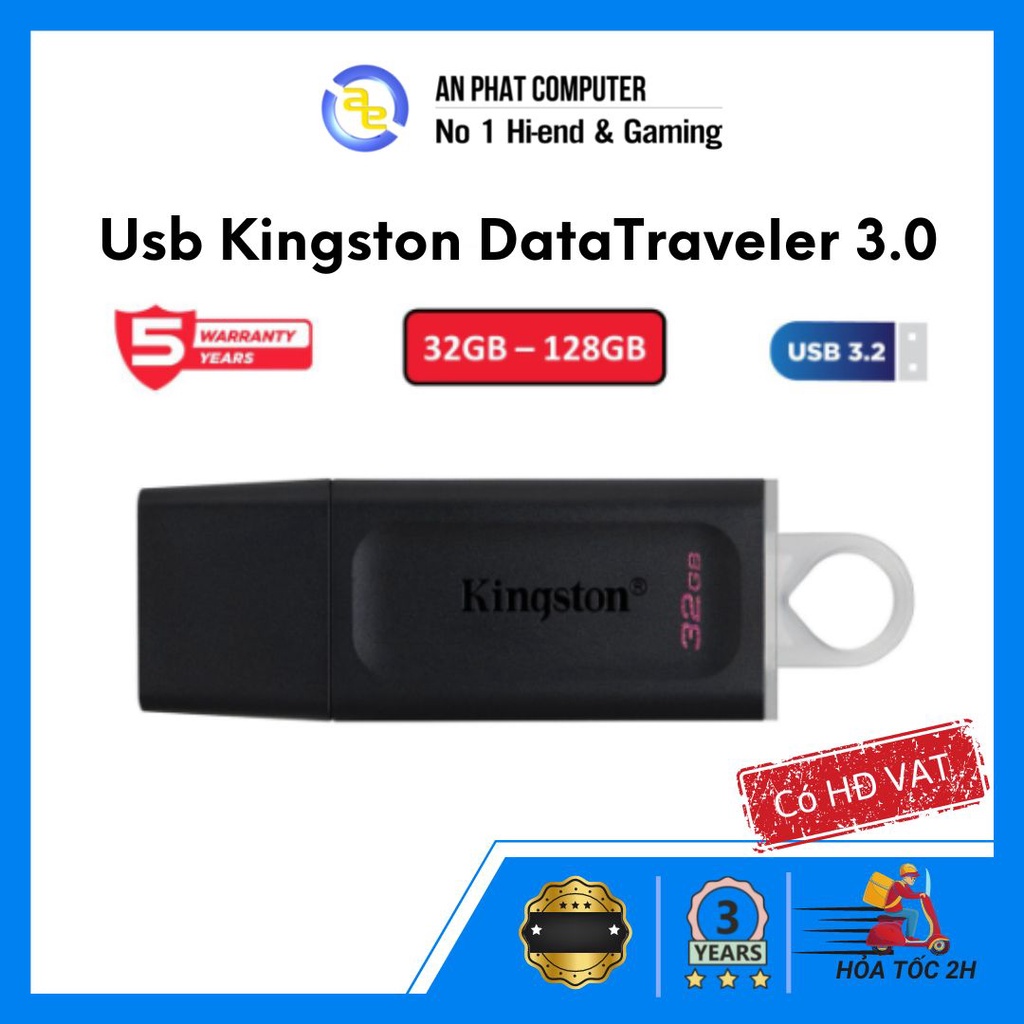 Usb Kingston DataTraveler 32/64/128GB USB 3.0 Exodia thời trang với nắp bảo vệ và móc khóa màu sắc