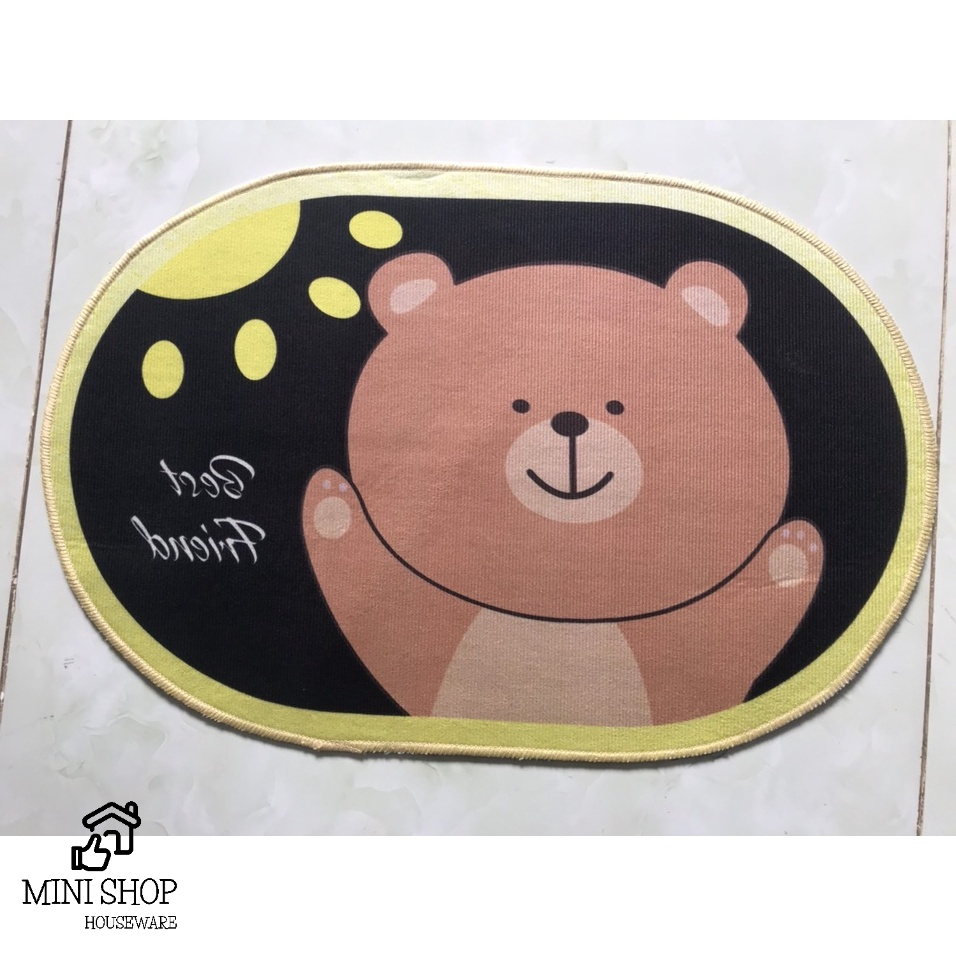 Thảm Lau Chân Hình Oval Thú Cưng 3D Chống Trượt