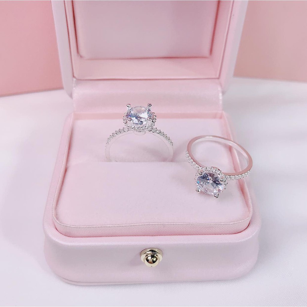 nhẫn nữ , bạc cao cấp đính đá , sáng lấp lánh TS tân bạc