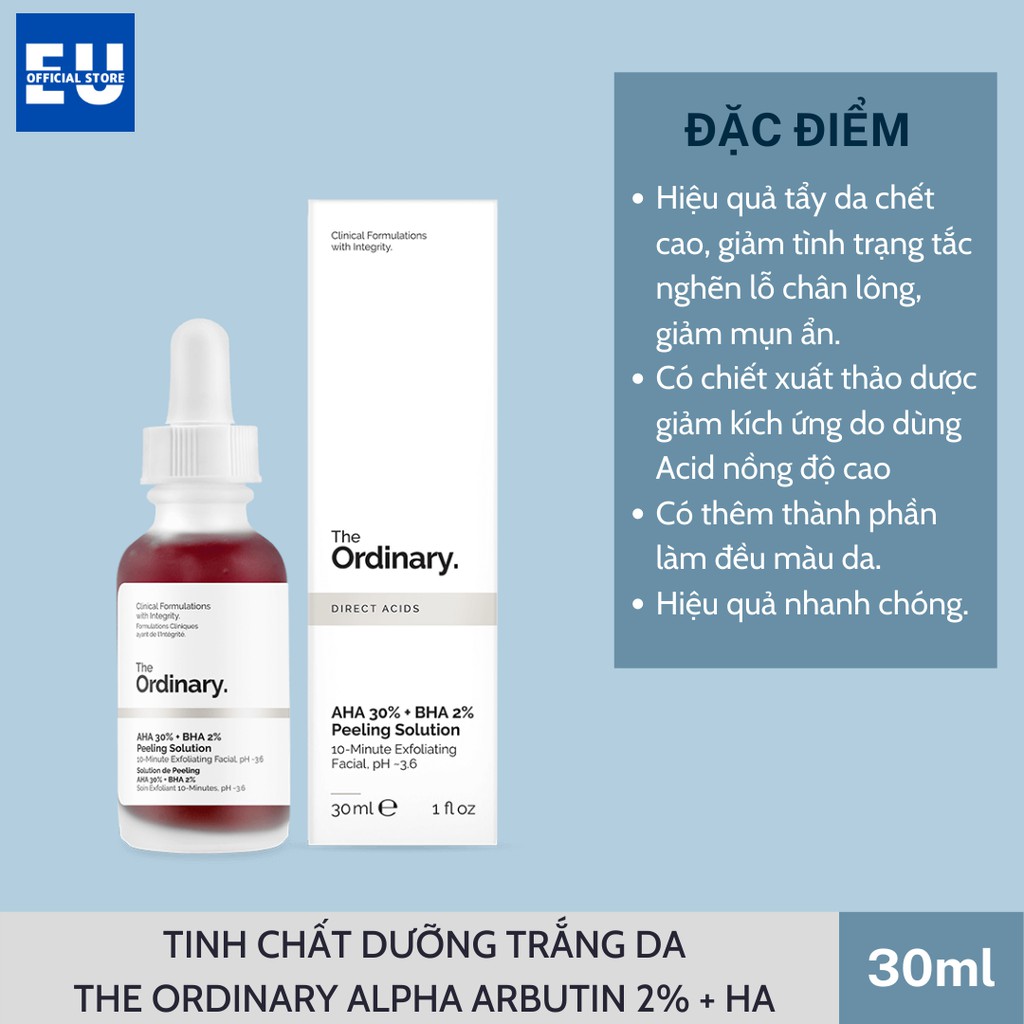 [Loại 30ml] Serum Tẩy Da AHA 30% + BHA 2% Peeling Solution - The Ordinary