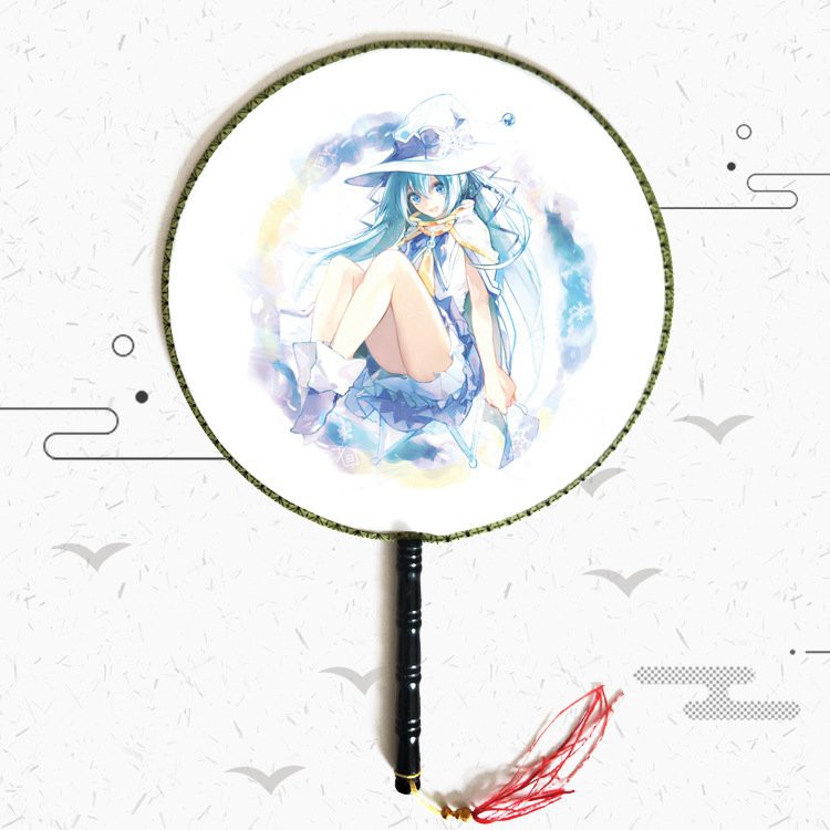 Quạt tròn cổ trang Miku Hatsune anime cầm tay
