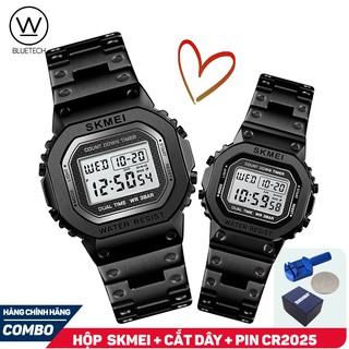 Đồng hồ Nam Nữ SKMEI 1456 (SKMEI 1433) điện tử 2 múi giờ - Tặng kèm Hộp, Pin và Tháo dây