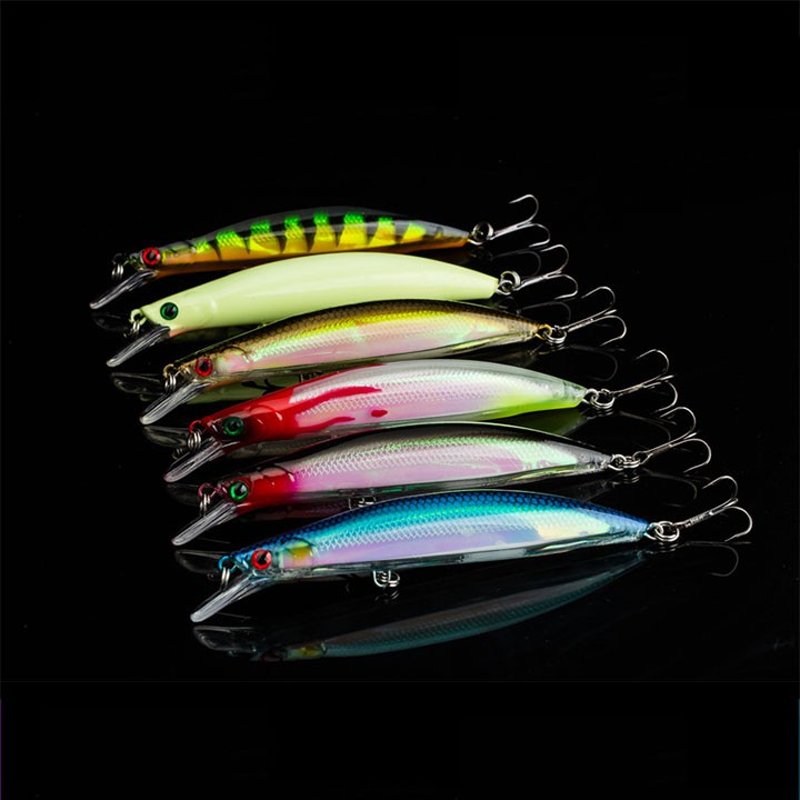 Mồi câu lure Mino 3D dài 11cm nặng 14g câu cá chẽm, tráp, hồng