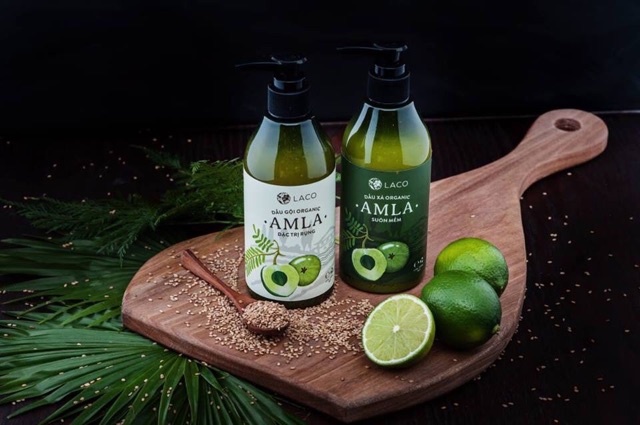 Cặp dầu gội + dầu xả organic ngăn rụng tóc AMLA