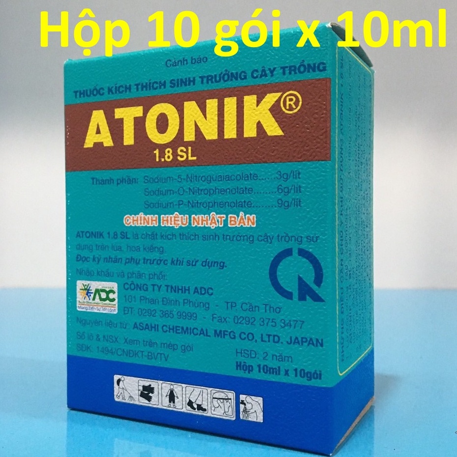 Hộp 10 gói thuốc kích thích sinh trưởng cho cây ATONIK 1.8 SL (Mỗi gói 15ml)
