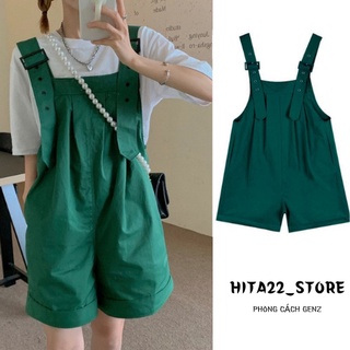 [VIDEO] Quần yếm dáng rộng rãi chất cotton kaki màu xanh lá trend 2022 phong cách Hàn quốc HITA22_STORE.