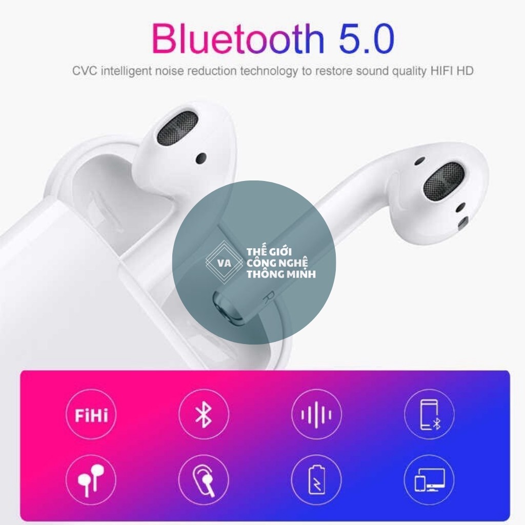 Tai nghe bluetooth i12 TWS cảm biến vân tay không dây thông minh