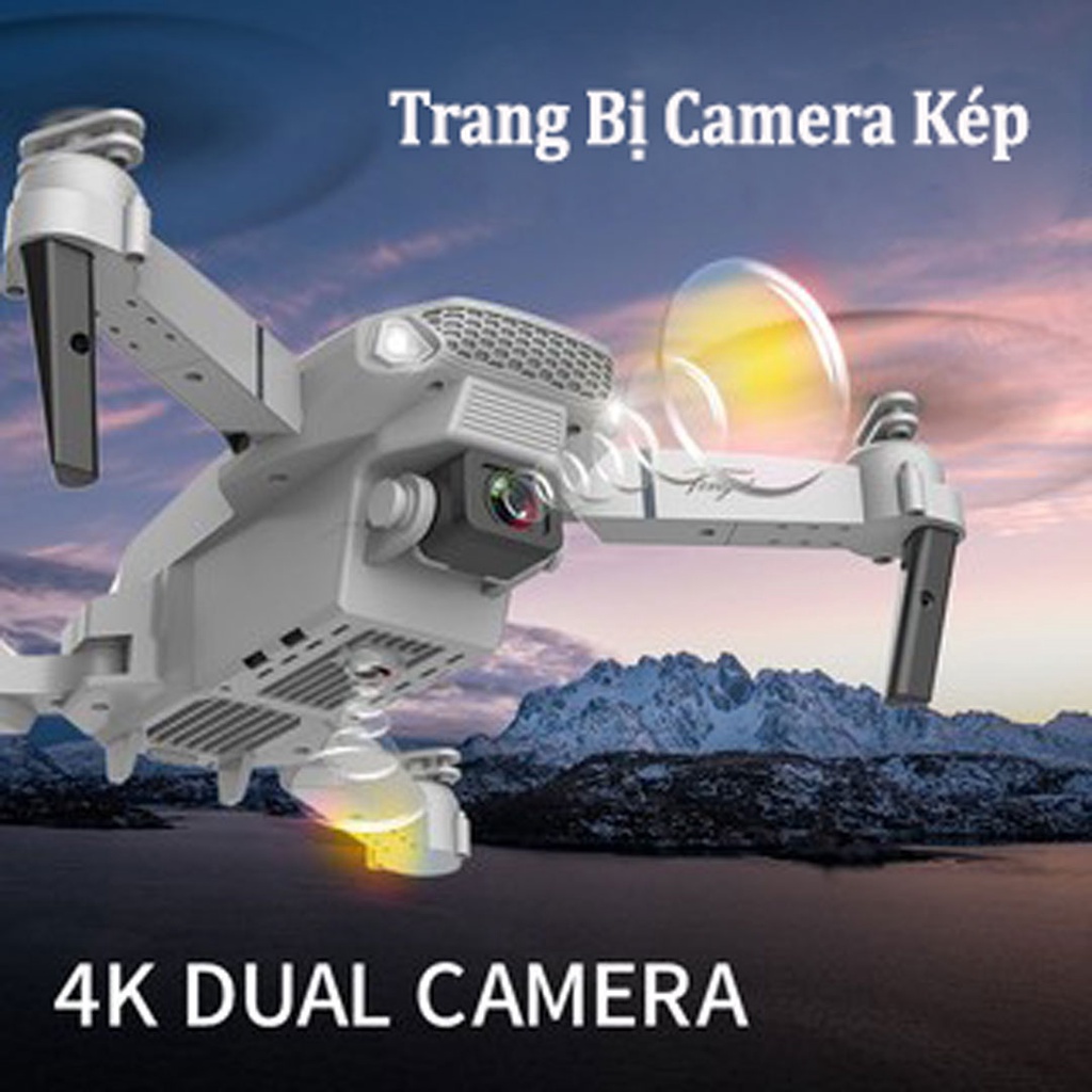 Flycam Giá Rẻ E88/E525 Mini 2 Camera 4K Mắt Quang Tặng Kèm Túi Đựng