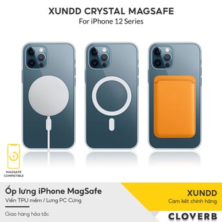 Ốp Lưng MagSafe Trong Suốt XUNDD Crystal Viền TPU Dẻo Chống Sốc,,  Mặc Lưng PC Cứng Chống Va Đập Dùng Cho iPhone 12 Pro