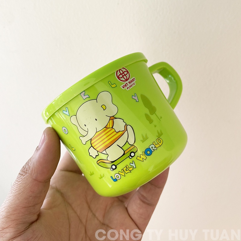 Ly uống nước Việt Nhật cho trẻ em có nắp đậy Việt Nhật 6030 - Cốc uống nước cute cho bé dung tích 180ml (CTE04)