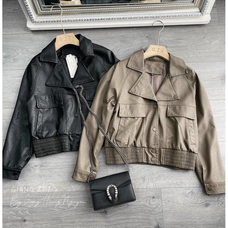 Áo khoác da  bomber hàng QC CC