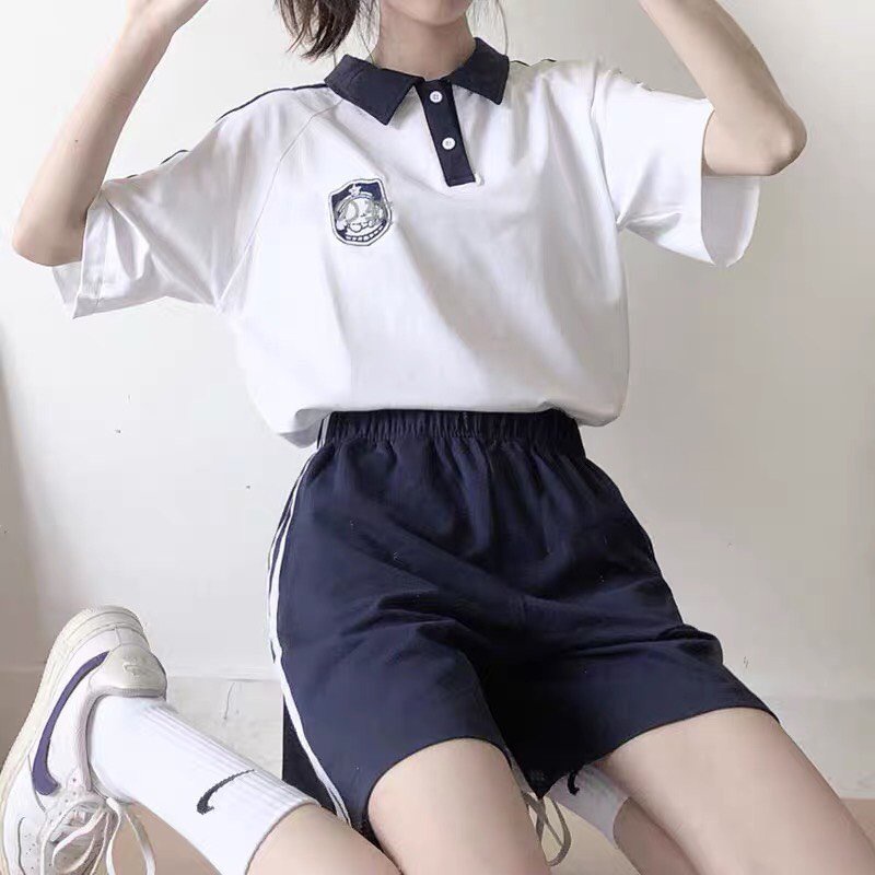 Sét Bộ Kẻ Viền Thêu Cún Đáng Yêu Minami Store Mã 1075Minami Store