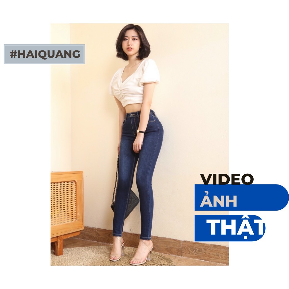 Quần jean dáng ôm cap cao haiquang tôn đáng chất mềm co dãn -mã 5007