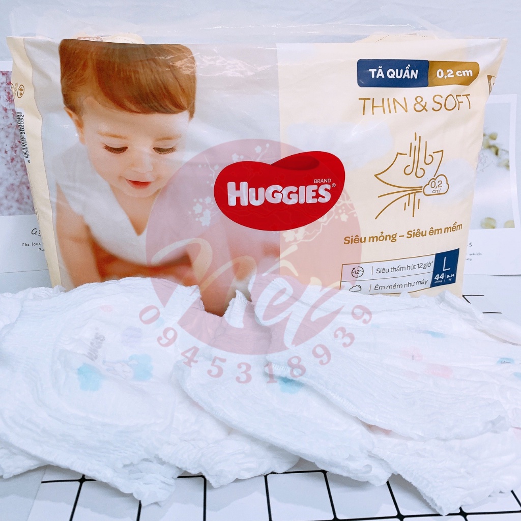 BỈM QUẦN/DÁN HUGGIES THIN &amp; SOFT L44/XL36/XXL28/L72/XL62/XXL46/M54/L46/XL42