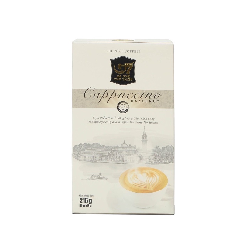 Cà phê G7 Cappuccino hoà tan - Cafe Trung Nguyên hộp 216g 12gói