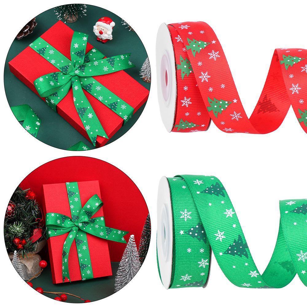 Cuộn Dây Ruy Băng In Họa Tiết Cây Thông Giáng Sinh Trang Trí Đa Ứng Dụng