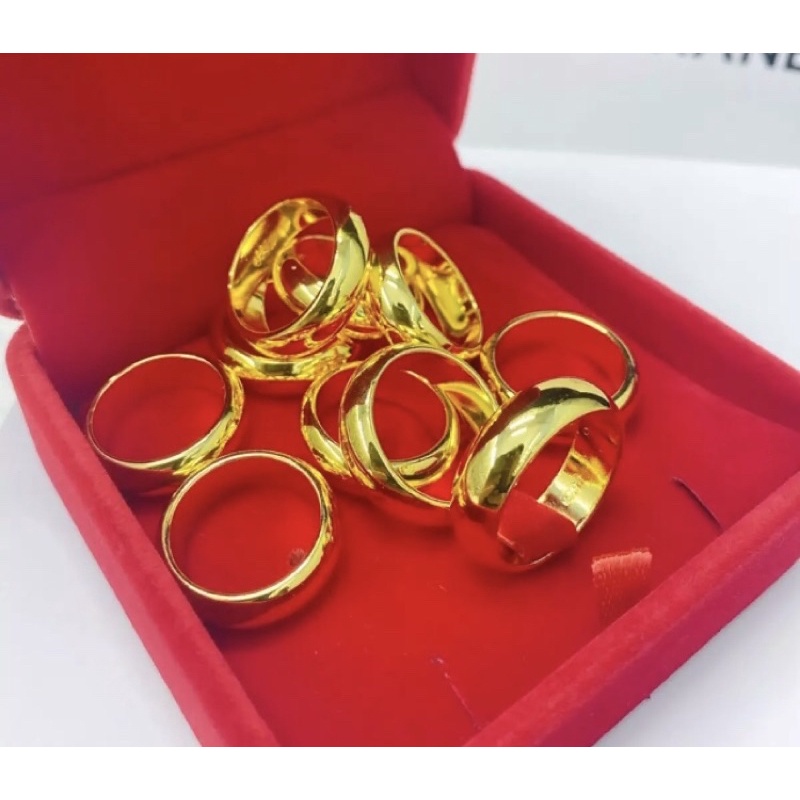 Nhẫn trơn mạ vàng 24 in 9999 loại nhẫn 3 chỉ