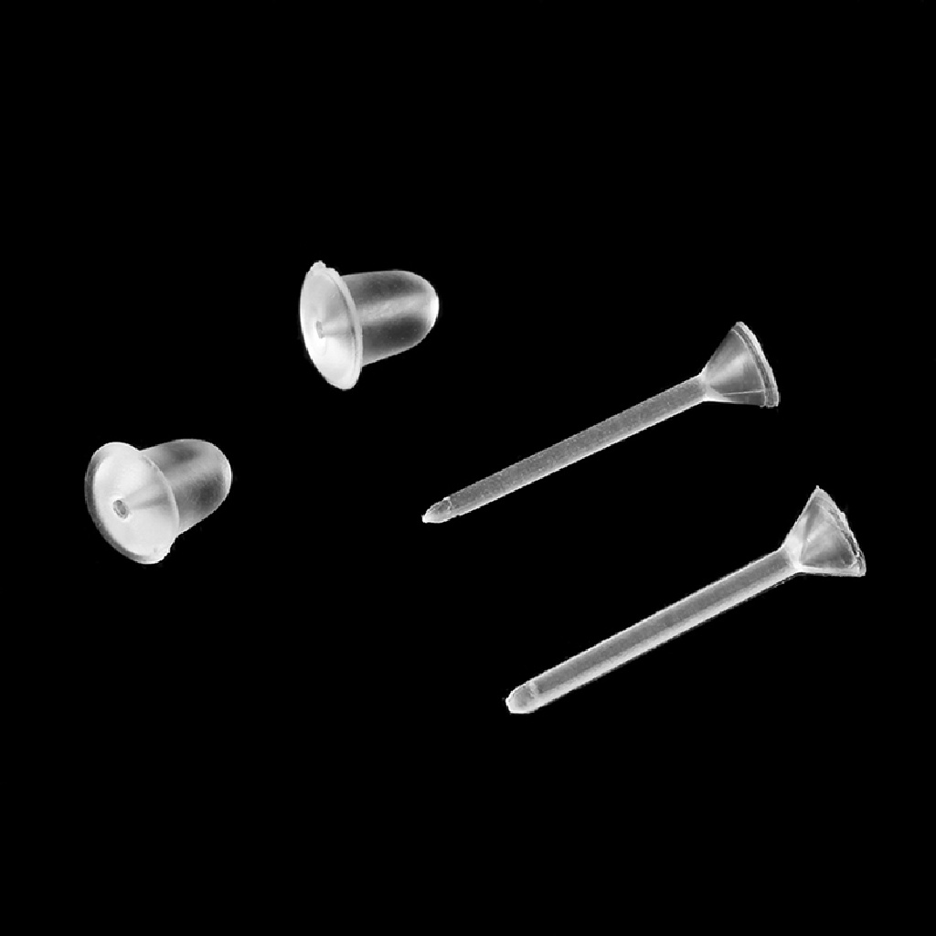 Set 100 Ghim Và Bông Tai Bằng Nhựa Trong Suốt Tiện Dụng