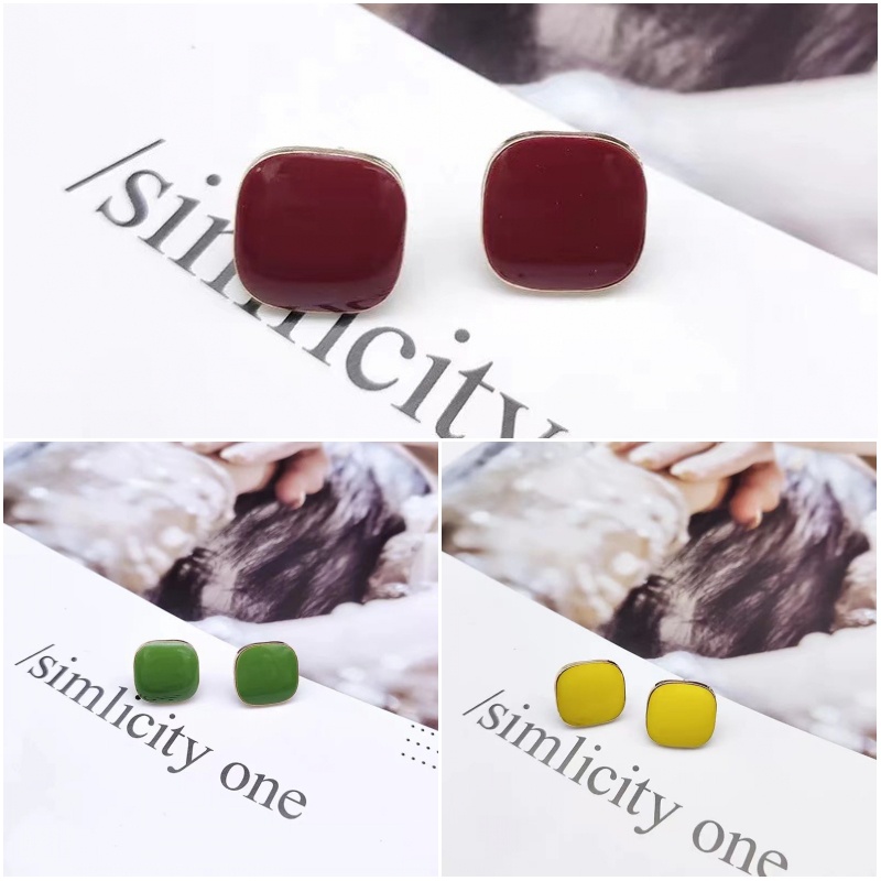 Khuyên Tai Acrylic S925 Hình Vuông Có 12 Màu Thời Trang Cho Nữ