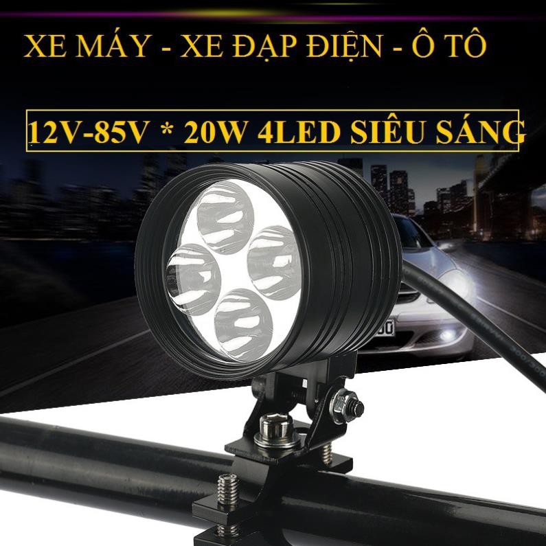 [Loại 1]Đèn trợ sáng L4X công suất 40W cho xe máy siêu sáng (CÓ TÚY LỤC GIÁC ĐI KÈM)