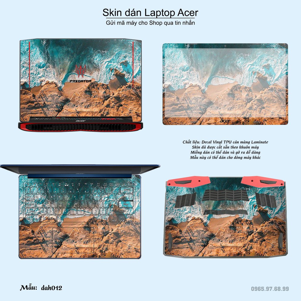 Skin dán Laptop Acer in hình vân đá (inbox mã máy cho Shop)