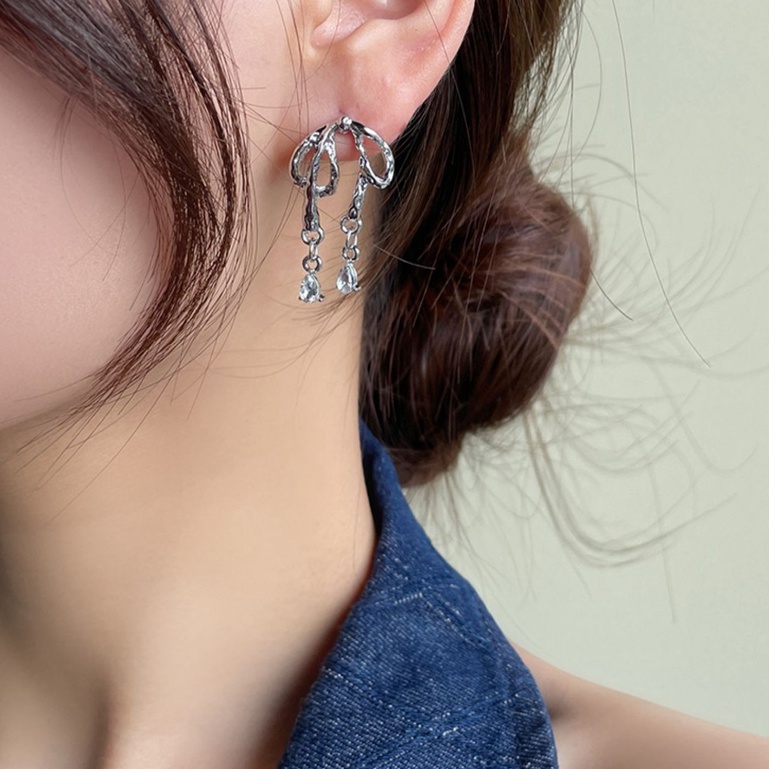 Bông Tai Mạ Bạc 925 Thiết Kế Ngọt Ngào Thời Trang Hàn Quốc