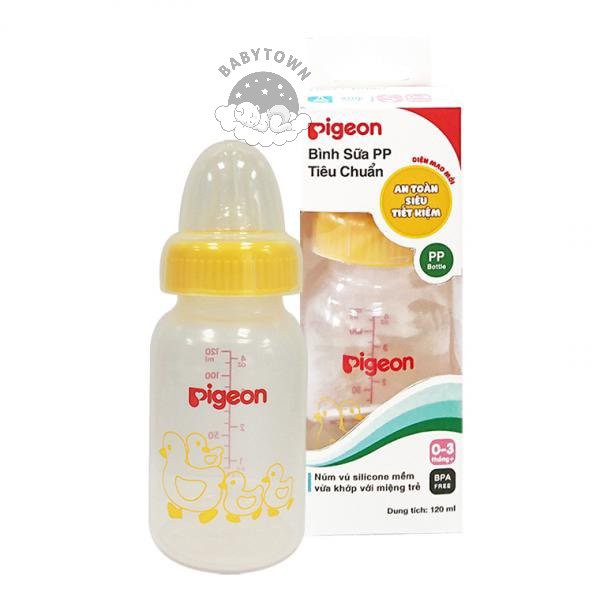 [CHÍNH HÃNG]Bình Sữa Pigeon PP Tiêu Chuẩn Hình Vịt 120ml/ Hình voi 240ml