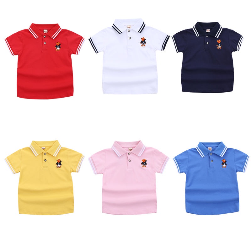 Áo thun polo SOFFNY tay ngắn phối nút cài thời trang dành cho bé