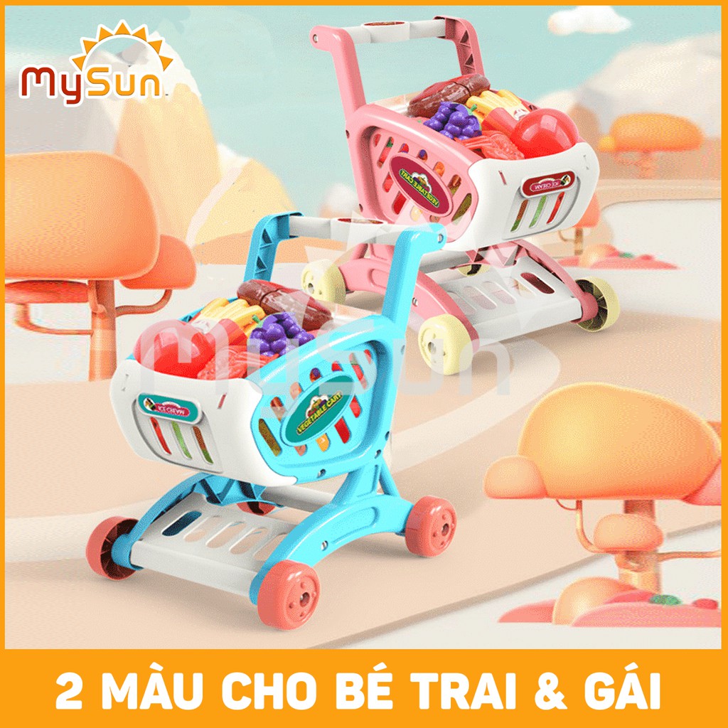 Đồ chơi 🌸FREESHIP🌸 xe đẩy siêu thị cỡ lớn cho bé kèm bộ đồ chơi nấu ăn nhà bếp cao cấp - MYSUN