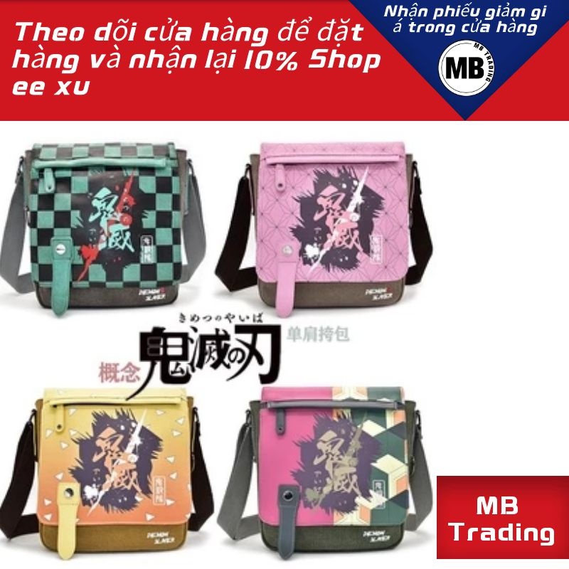 Túi Đeo Chéo Canvas In Họa Tiết Hoạt Hình Kimetsu No Yaiba Độc Đáo Thời Trang