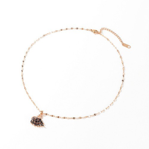 Dây Chuyền Thiên Nga Đính Đá Nhân Tạo Titan Ko Đen TT 3184