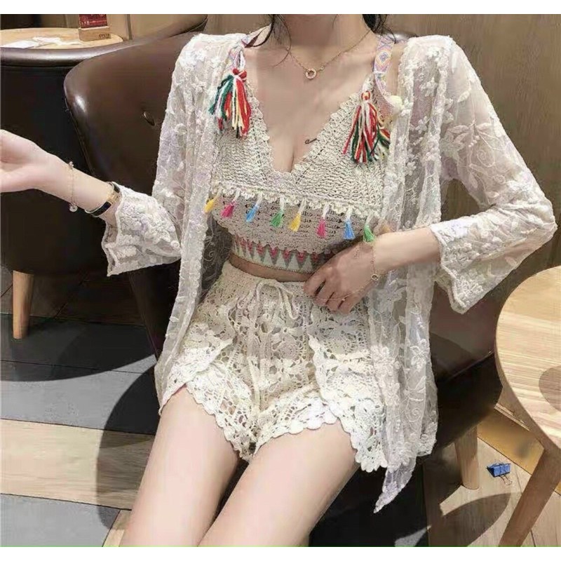 Áo bikini đan len thổ cẩm mùa hè🪴🪴🪴n