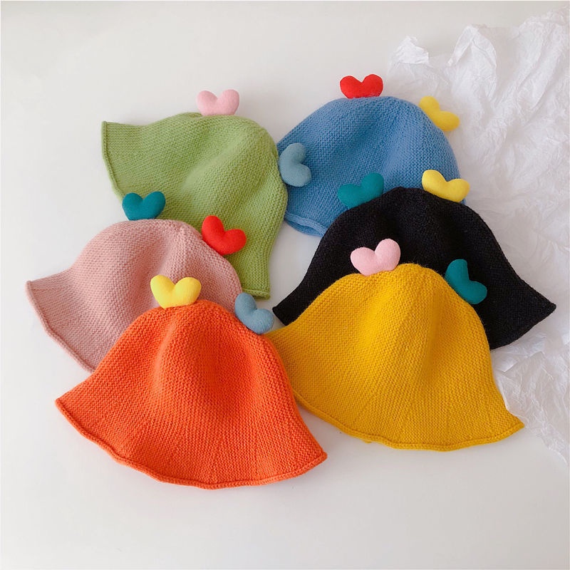 Mũ Beanie Cotton Mềm Mại Hình Trái Tim Đáng Yêu Cho Bé