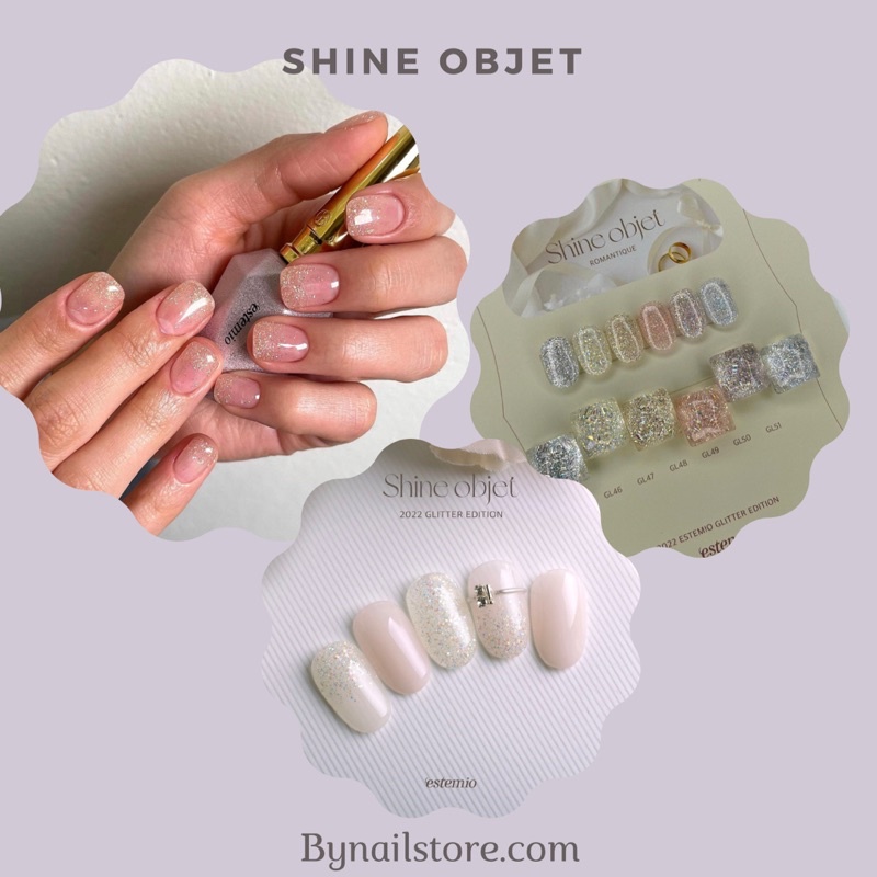 [Estemio] Bộ sản phẩm sơn gel nhũ oxygen gel cao cấp Hàn Quốc tone màu nhũ hiện đại Shine objet edition 2022 (6pcs)