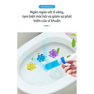 Gel khử mùi bồn cầu, gel thơm khử trùng bồn cầu dạng thạch hình bông hoa với 7 mùi thơm cho toilet