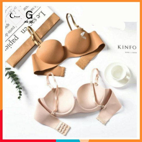 Áo lót nữ su đúc CXG A08 áo ngực quả ngang không gọng mềm nâng ngực - Chan Underwear