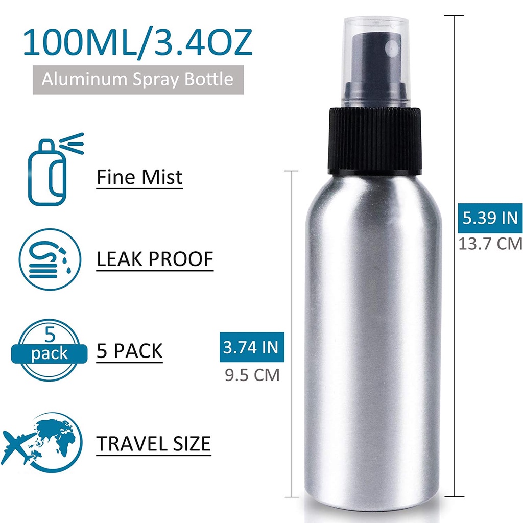 Bình Xịt Rỗng Đựng Nước Hoa 40 / 50 / 100 / 150ML Bằng Nhôm