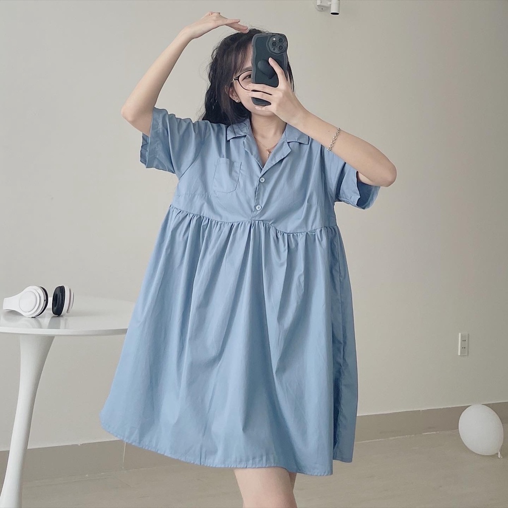 Váy Nữ Xinh JEM CLOSET  Suông Dáng Dài VALLE Form Rộng Thiết Kế Đơn Giản Nhiều Màu Lên Form Dáng Đáng Yêu 3409