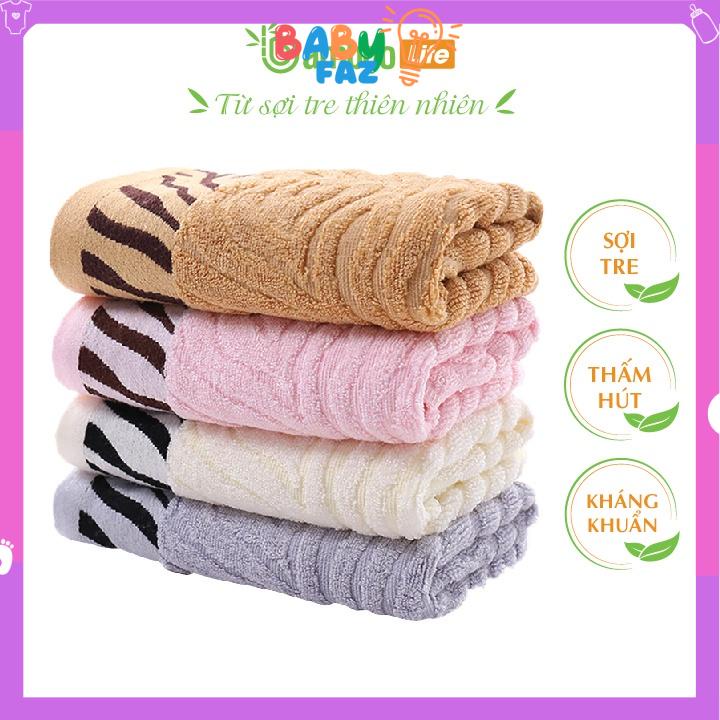 Khăn tắm sợi tre Bamboo Life BL045 họa tiết Hổ vằn lau người, đội đầu, kháng khuẩn, siêu thấm hút, an toàn cho da