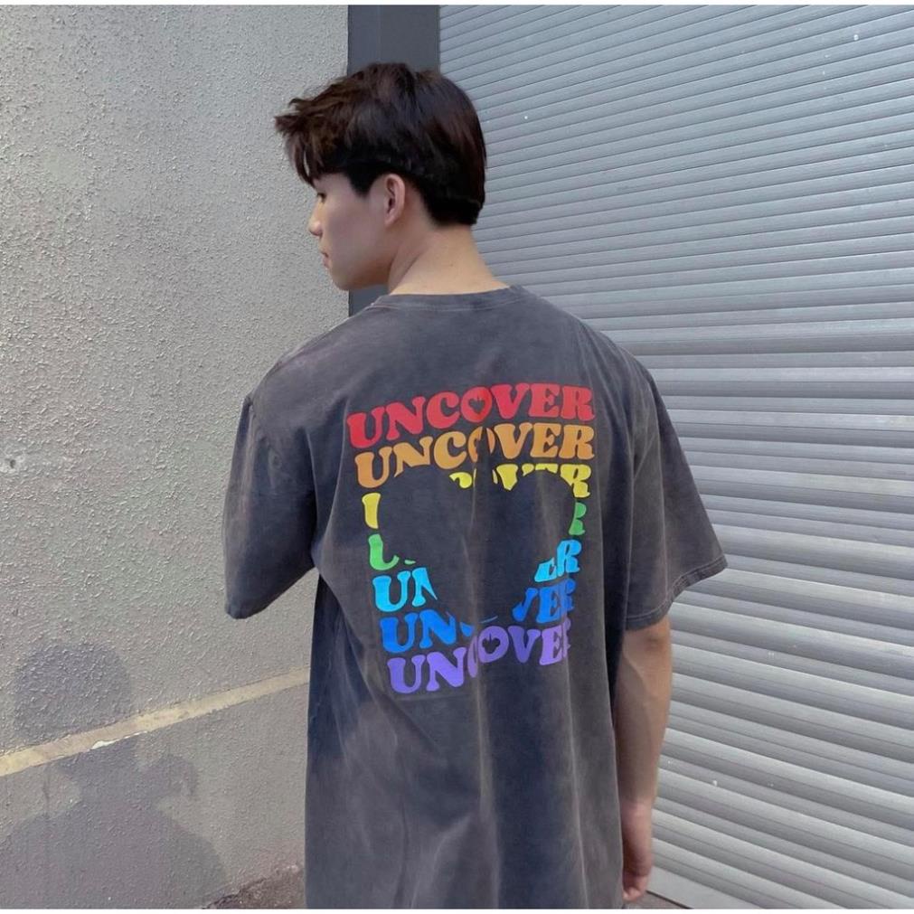 Áo thun UNCOVER 7 màu áo thun wash tee Xám full tag nam nữ TAHAYA shop