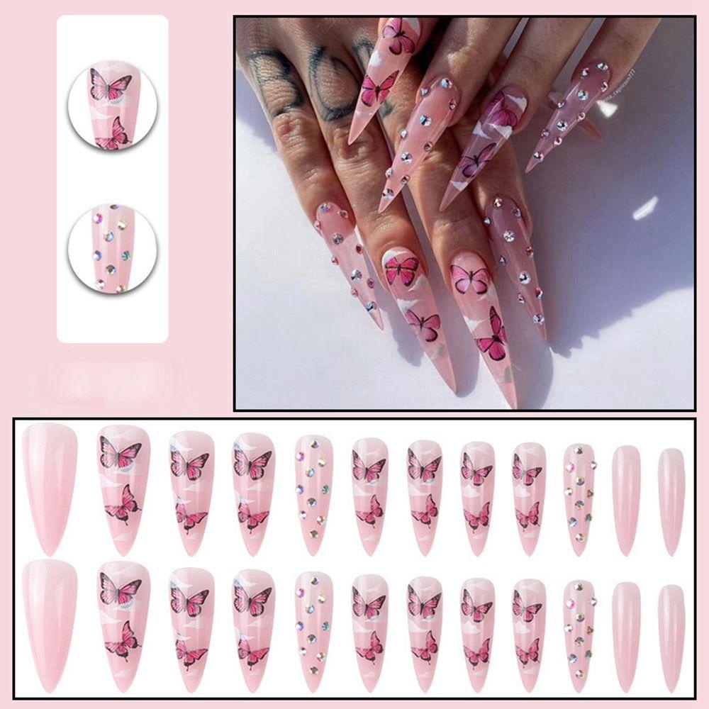 ESPO Hộp 24 Móng Tay Giả Hình Bướm