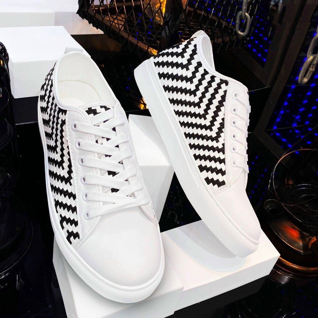 [Mã FAMAYMA2 giảm 10K đơn 50K] Giày nam thể thao - viền sóng đen caro thời trang | BigBuy360 - bigbuy360.vn
